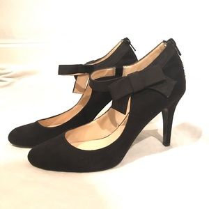 NINE WEST little black bow heels